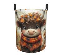 Bedbliss Cute Highland Cow Print Laundry Basket For Storage Bins Gift Baskets Bedroom Clothes Hamper