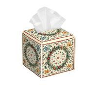 Bedbliss Gingerbread Christmas Print Leather Tissue Box Holder Cover Square Organizer For Bedroom Dresser Night Stand Office Desk