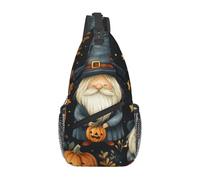 Bedbliss Halloween Gnomes Print Sling Bag Crossbody Shoulder Backpack Chest Bags Gym Travel Hiking Casual Daypack