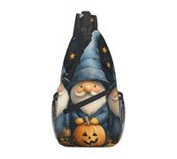 Bedbliss Halloween Gnomes Print Sling Bag Crossbody Shoulder Backpack Chest Bags Gym Travel Hiking Casual Daypack