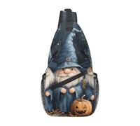 Bedbliss Halloween Gnomes Print Sling Bag Crossbody Shoulder Backpack Chest Bags Gym Travel Hiking Casual Daypack