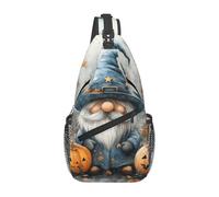 Bedbliss Halloween Gnomes Print Sling Bag Crossbody Shoulder Backpack Chest Bags Gym Travel Hiking Casual Daypack