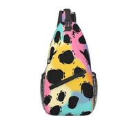 Bedbliss Leopard Colorful Print Sling Bag Crossbody Shoulder Backpack Chest Bags Gym Travel Hiking Casual Daypack