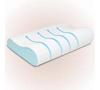 Bedbric 100% Memory Foam Ergonomic Pillow - Cooling Gel Infused, Contour Shape, Firm Support, Hypoallergenic & Machine Washable - Front, Back, Side Sleeper Pillow for Neck Pain & Shoulder Pain-60x40cm