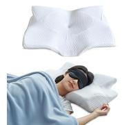 Bedbric 100% Memory Foam Neck Support Pillows for Sleeping - Cooling Gel Infused, Contour Shape, Firm Support, Hypoallergenic & Machine Washable - Memory Foam Pillow for Neck and Shoulder Pain-60x40cm