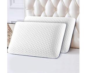 Bedbric 100% Memory Foam Pillow 2 Pack - Cooling Gel Infused Orthopedic Support for Neck Pain - Cervical Memory Foam Pillows pack of 2 for Side Sleepers, Stomach and Back Sleepers.