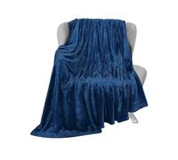 Bedbric Blue Fleece Blanket & Throw for Sofa and Couch - 400 GSM Cozy Navy Throw for Beds - Soft & Durable Single Size (130 x 150)