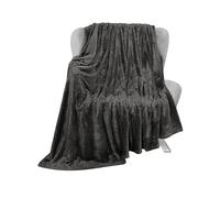 Bedbric Grey Throws & Blankets - Fluffy Fleece for Sofas & Bed - 400 GSM Single & Double Size - Cozy & Warm