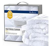 Bedbric Soft & Fluffy Quilted Mattress Toppers with Elastic Straps, 4 Inches Thick, Hypoallergenic , King Size