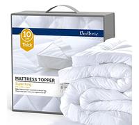 Bedbric Super King Mattress Toppers 4 Inches Thick - Soft & Fluffy Quilted Super King Mattress Topper - Hypoallergenic Mattress Toppers with Elastic Straps., White, MT-P-Listing