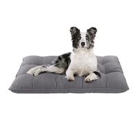 Bedbric Washable Dog Bed Small Size - Hypoallergenic Grey Dog Bed with Waterproof Finish - Small Fluffy Dog Beds and DogCrate Mattress for Car Boot (86 x 56 x 13 CM)
