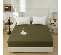Bedding 1piece Queen Fitted Sheet Only-Queen Size Deep Pocket Bottom Fitted Sheet-Fits 15inches Bed Matress Sheet-Soft and Microfiber-Easy Care - Army Green