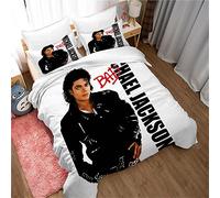 Bedding 200X200, Michael Jackson, Idol Singer Duvet Cover Set and 2 Pillowcases 80x80cm, 3 Piece Soft Fluffy Bedding Set with Zipper (220x230cm(King),pattern 01)