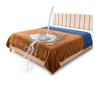 Bedding Aid Waterproof Reversible Blanket, Excellent Leakproof Protector Cover to Protect Bed Mattress, Sofa, Couch from Pee & Spills from Adults, Babies, Dogs, Pets (Beige/Greyish Blue, 152x203cm)