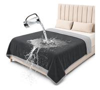 Bedding Aid Waterproof Reversible Blanket, Excellent Leakproof Protector Cover to Protect Bed Mattress, Sofa, Couch from Pee & Spills from Adults, Babies, Dogs, Pets (Dark Grey/Light Grey, 152x203cm)