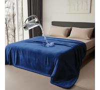 Bedding Aid Waterproof Reversible Blanket, Excellent Leakproof Protector Cover to Protect Bed Mattress, Sofa, Couch from Pee & Spills from Adults, Babies, Dogs, Pets (Dark Blue/Dark Green, 102x152cm)