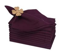 Bedding Craft Cotton Dinner Napkins Set of 12, 18x18, hemstitched, Plum