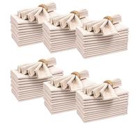 Bedding Craft Linen Flax Cotton Cloth Napkins 18x18 Set of 72 - Natural with 1" Fold & Mitered Corners - Machine Washable Reusable Fabric Napkins for Weddings, Events, Parties & Dining (6 Dozen)