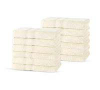 Bedding Direct Luxury Face Flannels Pack 12 | 30x30 cm Flannel Face Cloths for Washing Face | 500 GSM Egyptian Cotton Soft & Absorbent Face Towels | For Gym, Hotel & Spa - Cream