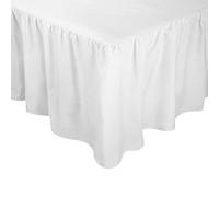 Bedding Direct Valance Fitted Sheets, 100% Polycotton Frilled Base Valance Sheet, Super Soft 144 TC Easy Care Sheets, Single, Double, King, Super King Size White Single