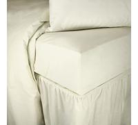 Bedding Direct Valance Fitted Sheets, 100% Polycotton Frilled Base Valance Sheet, Super Soft 144 TC Easy Care Sheets, Single, Double, King, Super King Size Cream Single