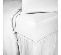 Bedding Direct Valance Fitted Sheets, 100% Polycotton Frilled Base Valance Sheet, Super Soft 144 TC Easy Care Sheets, Single, Double, King, Super King Size White Super King