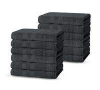 Bedding Direct Wash Towels, 100% Cotton Zero Twist Face Cloths, Super Soft, Extra Absorbent, 600 GSM, Luxury Hotel Collection-Charcoal-P12