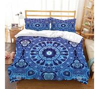Bedding Double Bed Set Bohemian Flower Duvet Cover Set King Size - 220x230cm Super Soft Microfiber 3D Printed Mandala Style Duvet Cover Boys Girls Bedding with 2 Pillow Cases