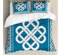 Bedding Double Bed Set Celtic Knot Duvet Cover Set King Size - 220x240cm Super Soft Microfiber 3D Printed Celtic Knot Rune Totem Duvet Cover Boys Girls Bedding with 2 Pillow Cases