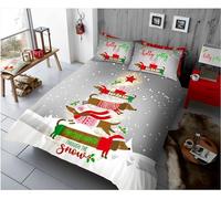 Bedding Double Bed Set Dachshund Duvet Cover Set King Size - 220x240cm Super Soft Microfiber 3D Printed Christmas Tree Animal Dog Duvet Cover Boys Girls Bedding with 2 Pillow Cases