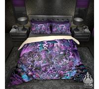 Bedding Double Bed Set Gothic Mushroom Duvet Cover Set King Size - 220x230cm Super Soft Microfiber 3D Printed Magic Mushroom Forest Duvet Cover Boys Girls Bedding with 2 Pillow Cases