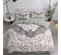 Bedding Double Bed Set Halloween Duvet Cover Set King Size - 220x240cm Super Soft Microfiber 3D Printed Halloween Animal Bat Duvet Cover Boys Girls Bedding with 2 Pillow Cases
