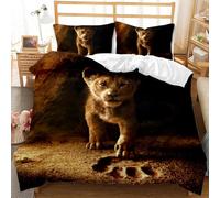 Bedding Double Bed Set Lions Bedding Double Bed Set - Microfibre Quilt Cover 230x220 cm - Comforter Cover with 2 Pillowcases(Double)
