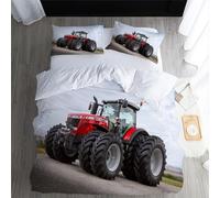 Bedding Double Bed Set Tractor Duvet Cover Set King Size - 220x240cm Super Soft Microfiber 3D Printed Red Bigfoot Tractor Duvet Cover Boys Girls Bedding with 2 Pillow Cases