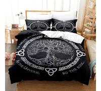 Bedding Double Bed Set Tree Of Life Duvet Cover Set King Size - 220x240cm Super Soft Microfiber 3D Printed Viking Tree Of Life Celtic Knot Duvet Cover Boys Girls Bedding with 2 Pillow Cases