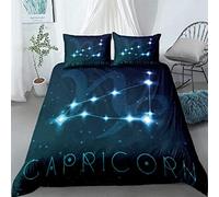 Bedding Double Duvet Set Capricorn Bedding Double Bed Set - Microfibre Quilt Cover 200x200 cm - Comforter Cover with 2 Pillowcases(Double)