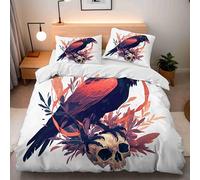 Bedding Duvet Cover Double 3 tripartite 220x230cm Colored Skull Duvet Cover Sets Microfiber Ultrasoft Bedding Set With Zipper + 2 pillowcases 50x75cm