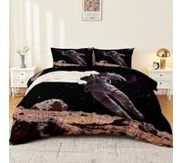 Bedding Duvet Cover Sets - 3 Pieces Realistic Mars Astronauts Bedding Soft Brushed Microfiber Bed Quilt Brown And Black With Zipper Cover with 2 Pillowcase 260 × 220