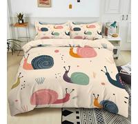 Bedding Duvet Cover Sets Single 135x200 cm Bohemian Snail 3D Printed Microfiber Quilt Cover Set for Kids Teens, Bedroom Decor 3 Pcs Bedding Set with 2 Pillowcases