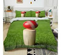 Bedding Duvet Cover Sets Single 135x200 cm Grass Red Cricket 3D Printed Microfiber Quilt Cover Set for Kids Teens, Bedroom Decor 3 Pcs Bedding Set with 2 Pillowcases