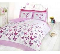 Bedding Heaven FLUTTER Duvet Cover BUTTERFLY Print Quilt Set. Pink Butterflies Double Bed Size
