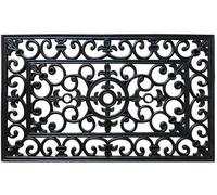 Bedding Home Industrial Heavy Duty Black Wrought Effect Rubber Iron Coir Door Mats Non-Slip Indoor Outdoor Use Black Doormat (Medium 45 x 75cm)