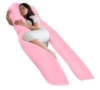 Bedding Home Luxury 12ft Pregnancy Pillow | Full Body Pillows for Adults with Cover | Orthopedic Side Sleeper Maternity Pillow for Sleeping | 12ft Long Pillows & Lilac/Pink Cover