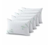 Bedding Home Luxury Bamboo Pillows 6 Pack, Cooling Bamboo Bed Pillows for Sleeping, Hollow Fibre Filling Neck & Back Support Orthopedic Pillow, Anti Allergy Soft Luxury Bed Pillow UK
