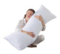 Bedding Home Maternity Support 5ft Bolster Pillow Cuddle Cushion, Side Sleeper Pregnancy Pillow, Long Pillows for Sleeping, Full Body King Size Pillows (King Size - 5ft), White