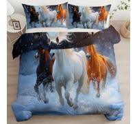 Bedding Horse Sports Animal Super King Duvet Cover Double Hypoallergenic Premium Brushed Microfiber Set Non Iron Luxury Urban Bedding Sets With Zipper Closure 260 × 220 Light Black