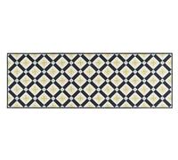 bedding mill Ochre Tile Geometric Floral 5mm Thick Rectangle Mat For Kitchen, Bathroom, Living Room, & Dining Room, Stain-Resistant Easy to Clean Mat-50cm X 150cm