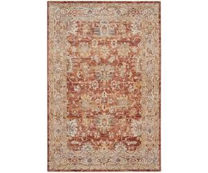 bedding mill Rust Traditional Rug, Anti-Shed Bordered Geometric Rug, Abstract Rug with 5mm Thickness, Easy to Clean Luxurious Persian Rug for Bedroom, & Dining Room-160cm X 234cm
