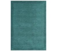 bedding mill Teal Plain Rug, Wool Rug for Bedroom, Modern Rug for Living Room, Easy to Clean Handmade Rug, Teal Rug for Bedroom, Wool Rug with 9mm Thickness-160cm X 230cm