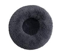 Bedding Plush Faux Fur Round Pet Dog Bed, Comfortable Fuzzy Donut Cuddler Cushion for Dogs & Cats, Soft Shaggy and Warm for Winter(Dark Grey,20'')